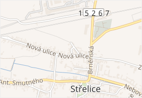 Úvoz v obci Střelice - mapa ulice