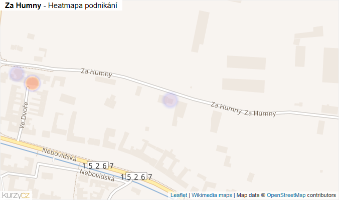 Mapa Za Humny - Firmy v ulici.