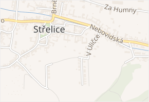 Zbirovského v obci Střelice - mapa ulice