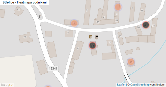 Střelice - mapa podnikání