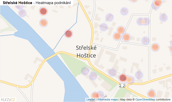 Mapa Střelské Hoštice - Firmy v části obce.