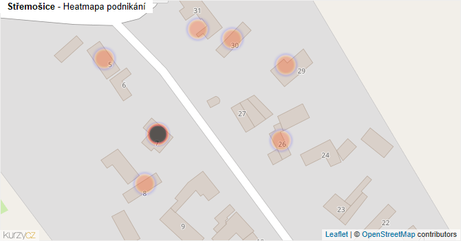 Střemošice - mapa podnikání