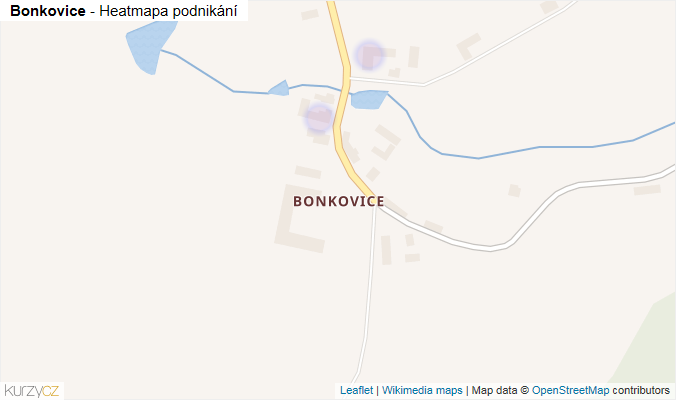 Mapa Bonkovice - Firmy v části obce.