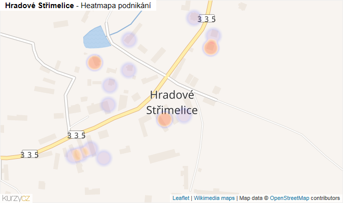 Mapa Hradové Střimelice - Firmy v části obce.