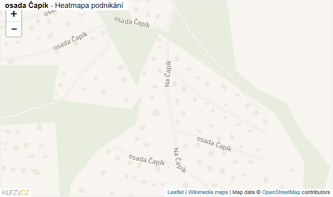 Mapa osada Čapík - Firmy v ulici.