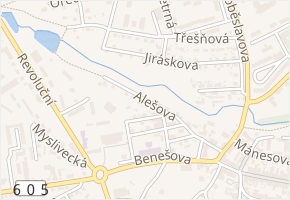 Alešova v obci Stříbro - mapa ulice