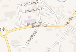 Benešova v obci Stříbro - mapa ulice
