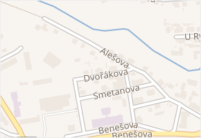 Dvořákova v obci Stříbro - mapa ulice