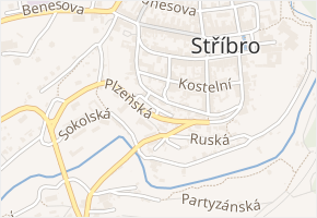 Hradební v obci Stříbro - mapa ulice