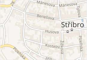 Husova v obci Stříbro - mapa ulice