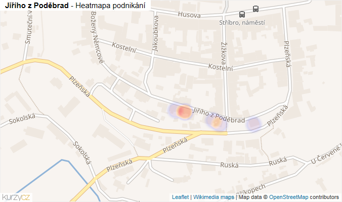 Mapa Jiřího z Poděbrad - Firmy v ulici.