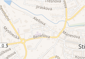 Komenského v obci Stříbro - mapa ulice