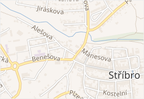 náměstí Svobody v obci Stříbro - mapa ulice