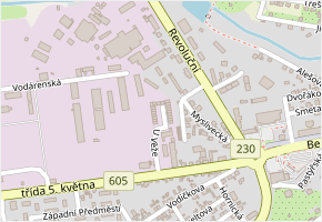 U Věže v obci Stříbro - mapa ulice