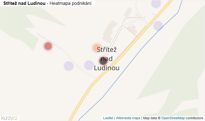 Mapa Střítež nad Ludinou - Firmy v části obce.