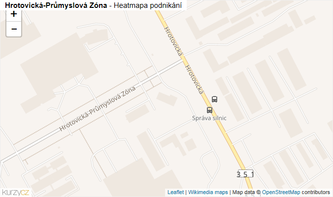Mapa Hrotovická-Průmyslová Zóna - Firmy v ulici.