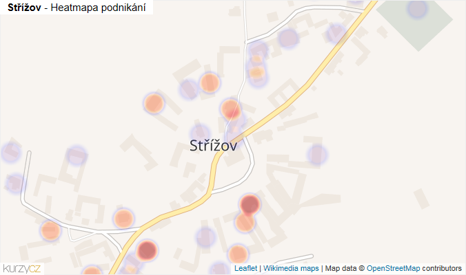 Mapa Střížov - Firmy v části obce.