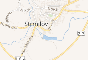 Brana v obci Strmilov - mapa ulice