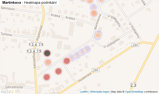 Mapa Martínkova - Firmy v ulici.