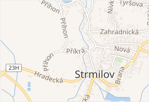 Příkrá v obci Strmilov - mapa ulice