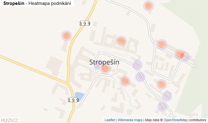 Mapa Stropešín - Firmy v části obce.