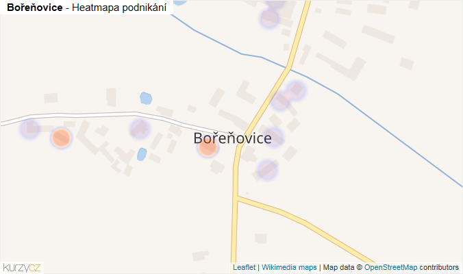 Mapa Bořeňovice - Firmy v části obce.