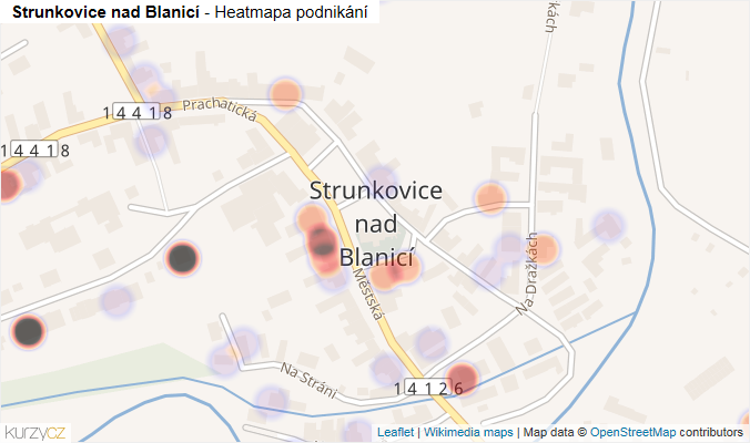Mapa Strunkovice nad Blanicí - Firmy v části obce.