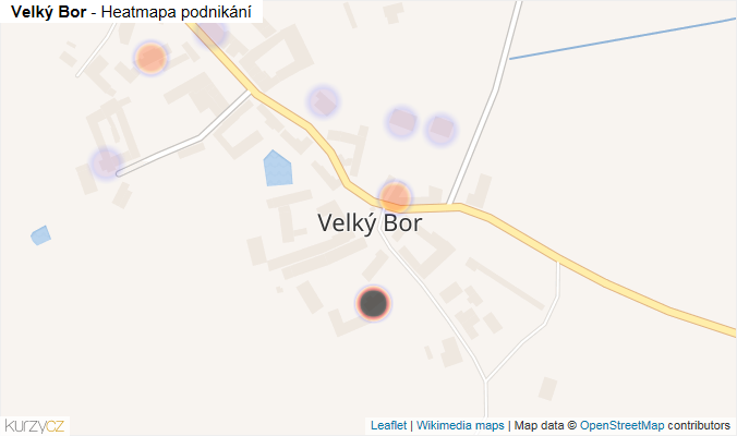 Mapa Velký Bor - Firmy v části obce.