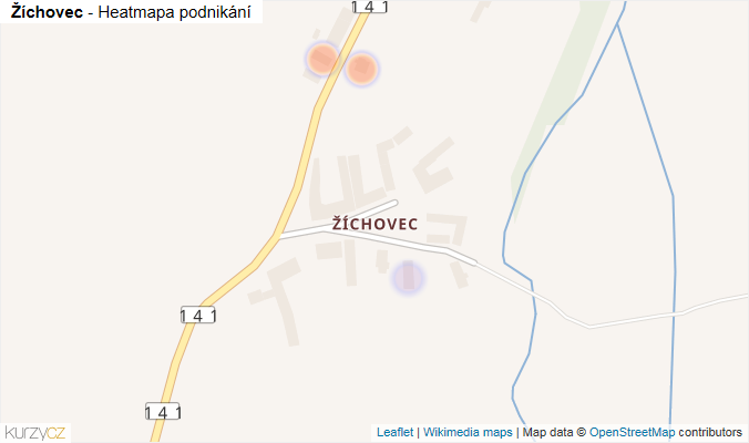Mapa Žíchovec - Firmy v části obce.
