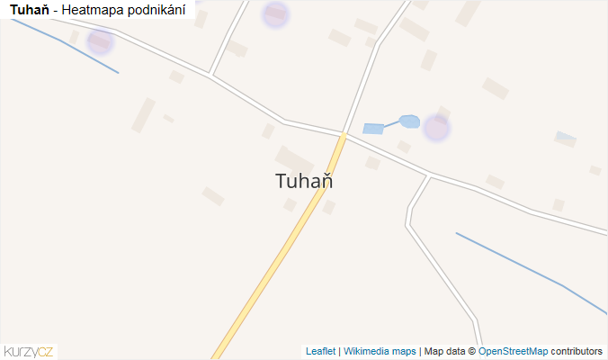 Mapa Tuhaň - Firmy v části obce.