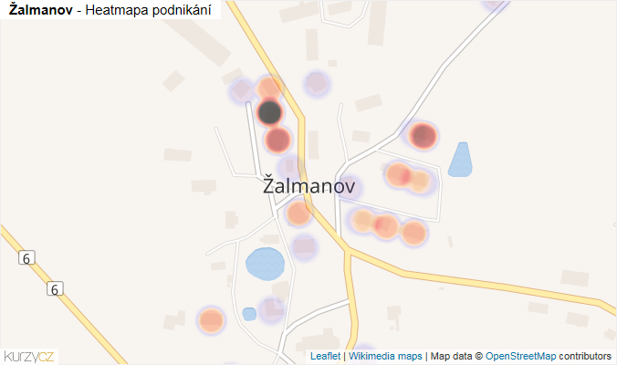 Mapa Žalmanov - Firmy v části obce.