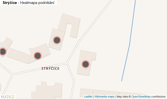 Mapa Strýčice - Firmy v obci.