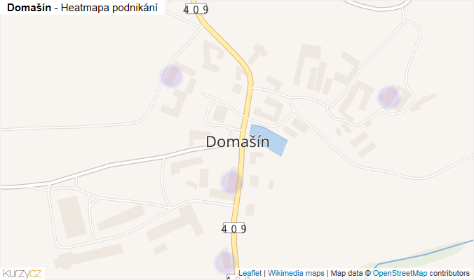 Mapa Domašín - Firmy v části obce.