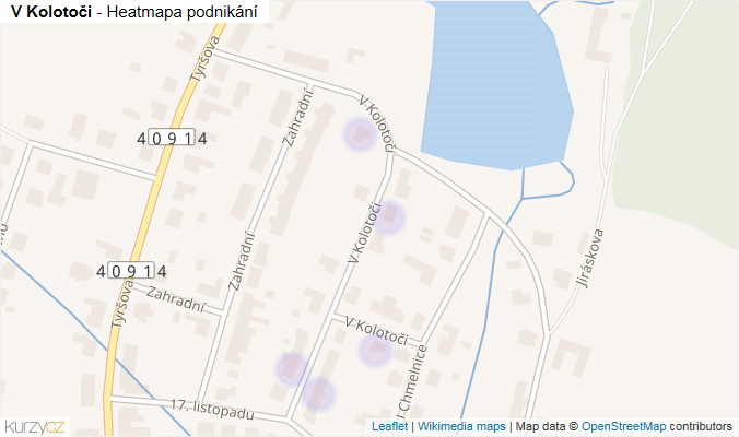 Mapa V Kolotoči - Firmy v ulici.