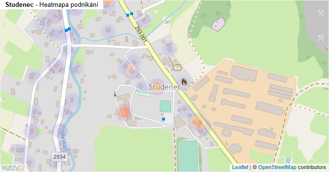 Studenec - mapa podnikání