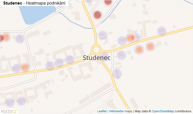 Mapa Studenec - Firmy v části obce.