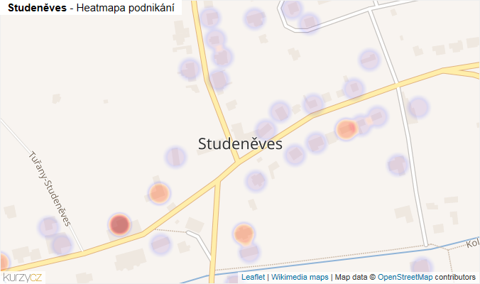 Mapa Studeněves - Firmy v části obce.