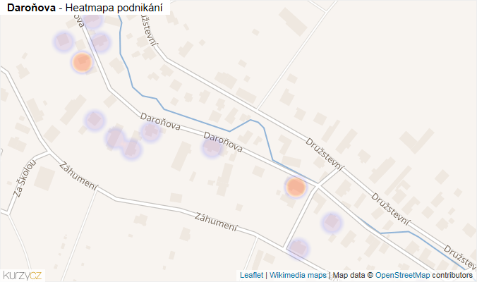 Mapa Daroňova - Firmy v ulici.