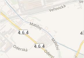 Matiční v obci Studénka - mapa ulice