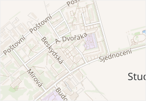 nám. Republiky v obci Studénka - mapa ulice