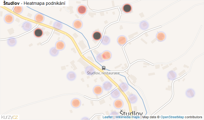Mapa Študlov - Firmy v části obce.