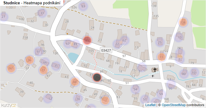 Studnice - mapa podnikání