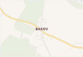 Bakov v obci Studnice - mapa části obce