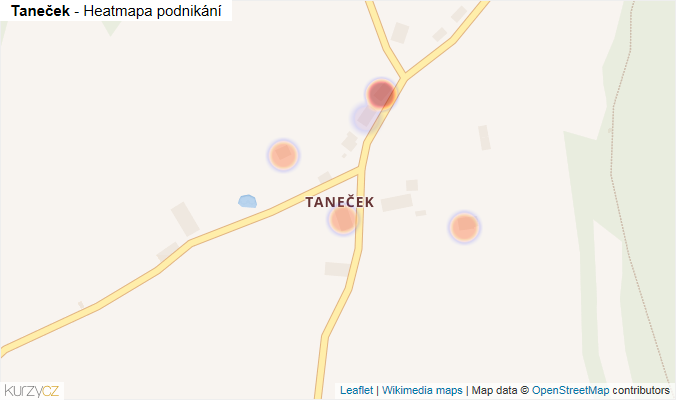 Mapa Taneček - Firmy v části obce.