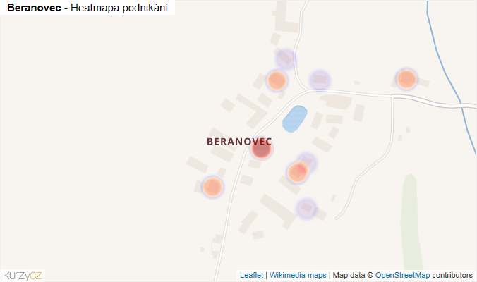 Mapa Beranovec - Firmy v části obce.