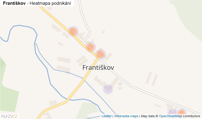Mapa Františkov - Firmy v části obce.