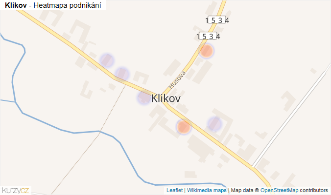 Mapa Klikov - Firmy v části obce.