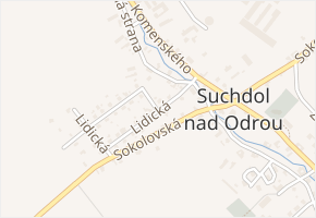 Lidická v obci Suchdol nad Odrou - mapa ulice