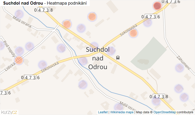 Mapa Suchdol nad Odrou - Firmy v části obce.
