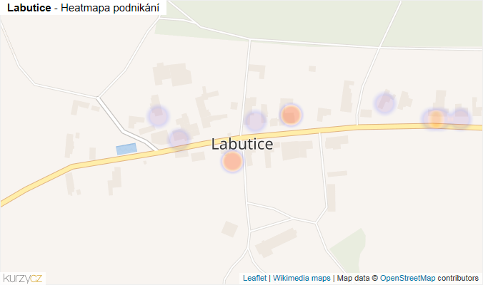 Mapa Labutice - Firmy v části obce.